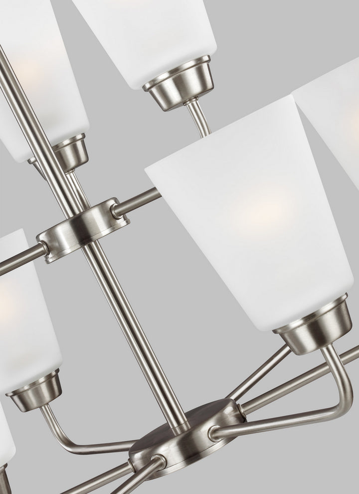Generation Lighting Canada - 3115209EN3-962 - Nine Light Chandelier - Kerrville - Brushed Nickel