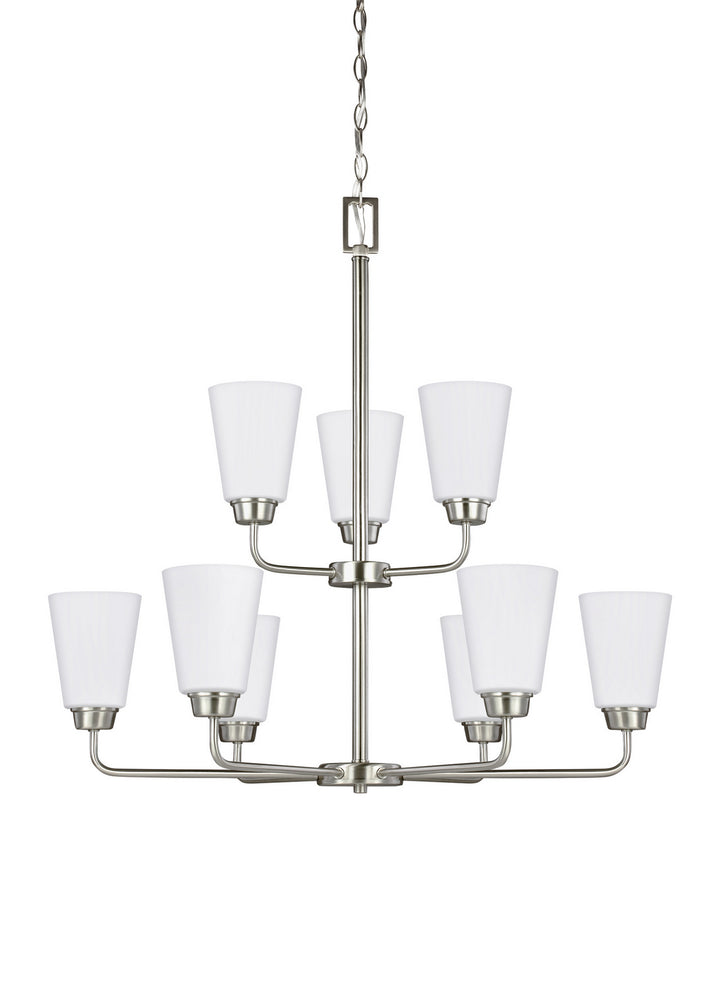 Generation Lighting Canada - 3115209EN3-962 - Nine Light Chandelier - Kerrville - Brushed Nickel