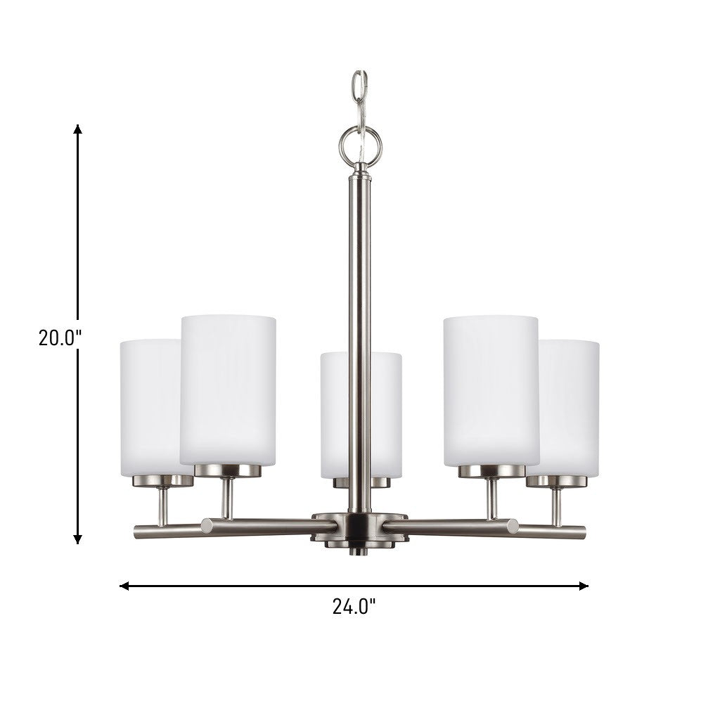 Generation Lighting Canada - 31161-962 - Five Light Chandelier - Oslo - Brushed Nickel