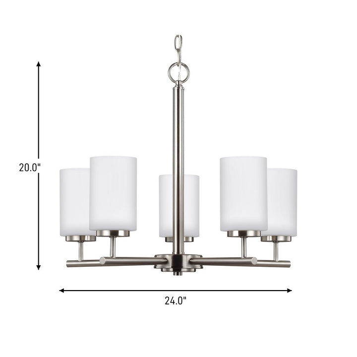 Generation Lighting Canada - 31161-962 - Five Light Chandelier - Oslo - Brushed Nickel