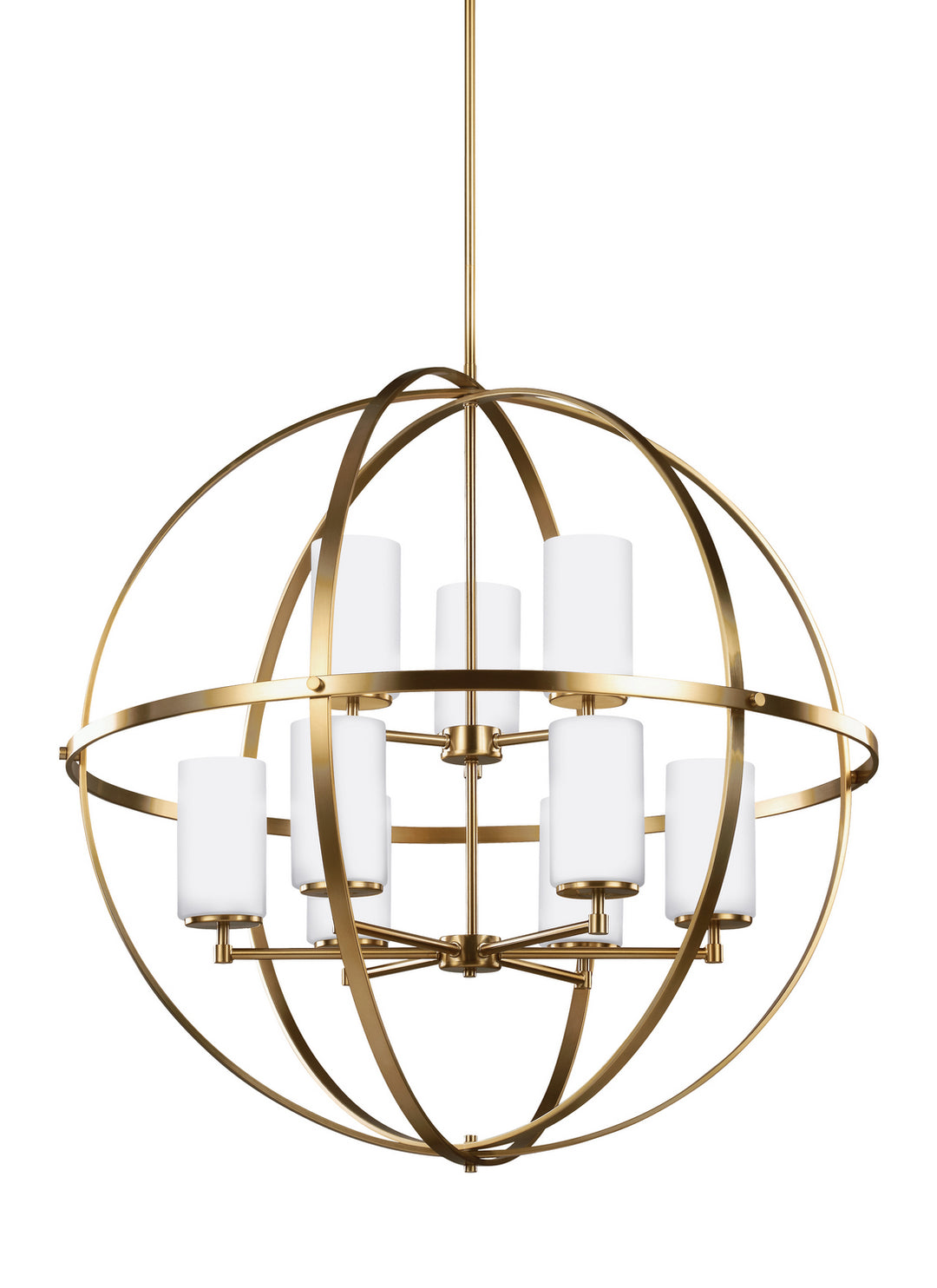 Generation Lighting Canada - 3124609-848 - Nine Light Chandelier - Alturas - Satin Brass