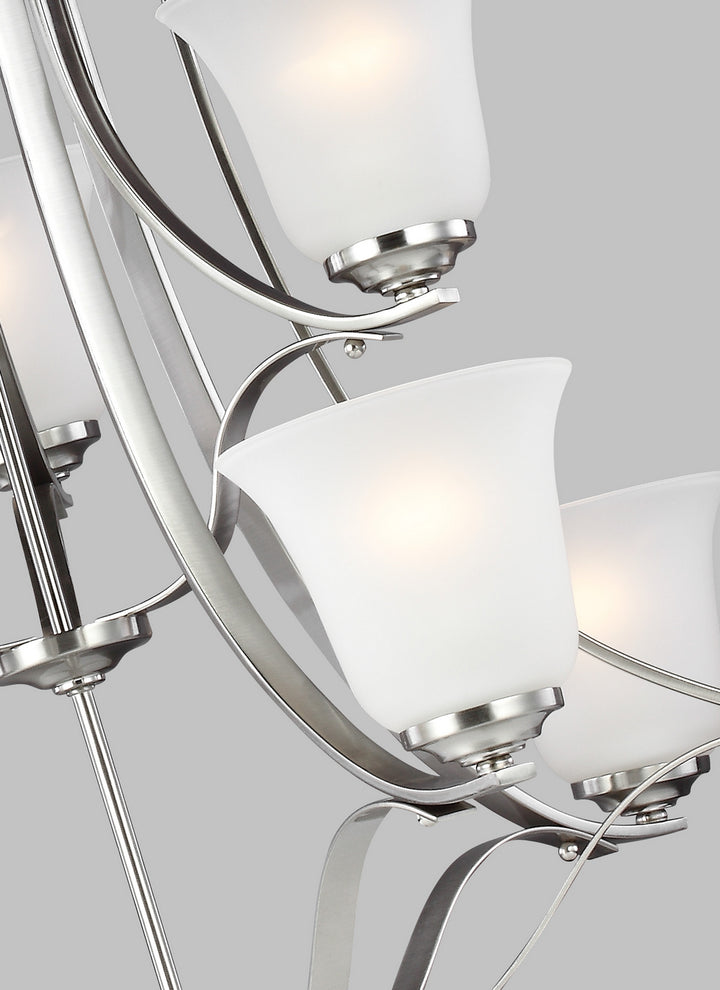 Generation Lighting Canada - 3139009EN3-962 - Nine Light Chandelier - Emmons - Brushed Nickel