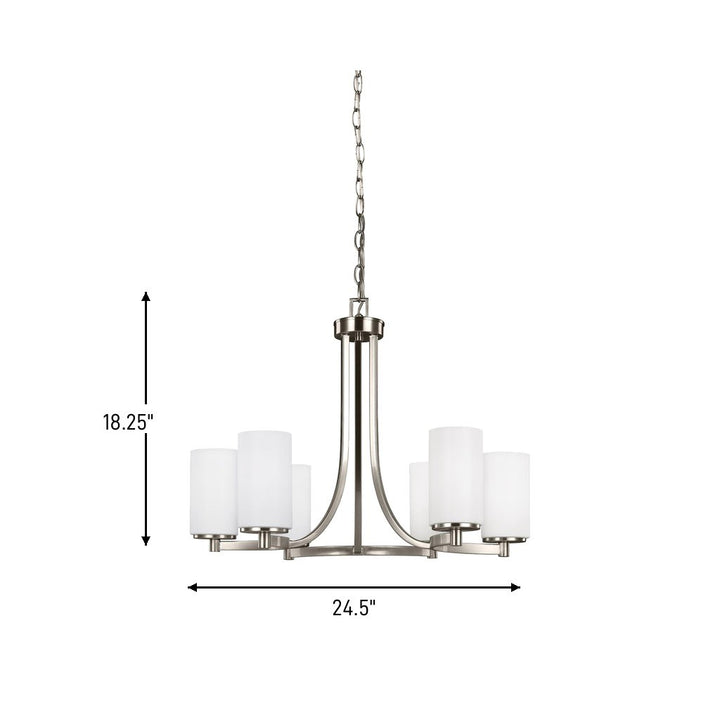 Generation Lighting Canada - 3139106-962 - Six Light Chandelier - Hettinger - Brushed Nickel