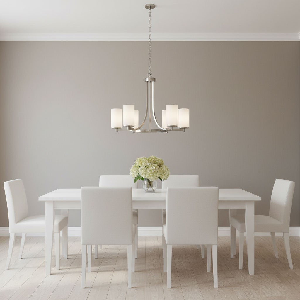 Generation Lighting Canada - 3139106-962 - Six Light Chandelier - Hettinger - Brushed Nickel