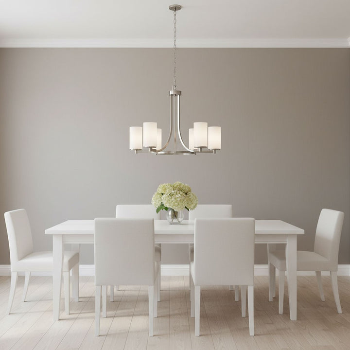 Generation Lighting Canada - 3139106-962 - Six Light Chandelier - Hettinger - Brushed Nickel