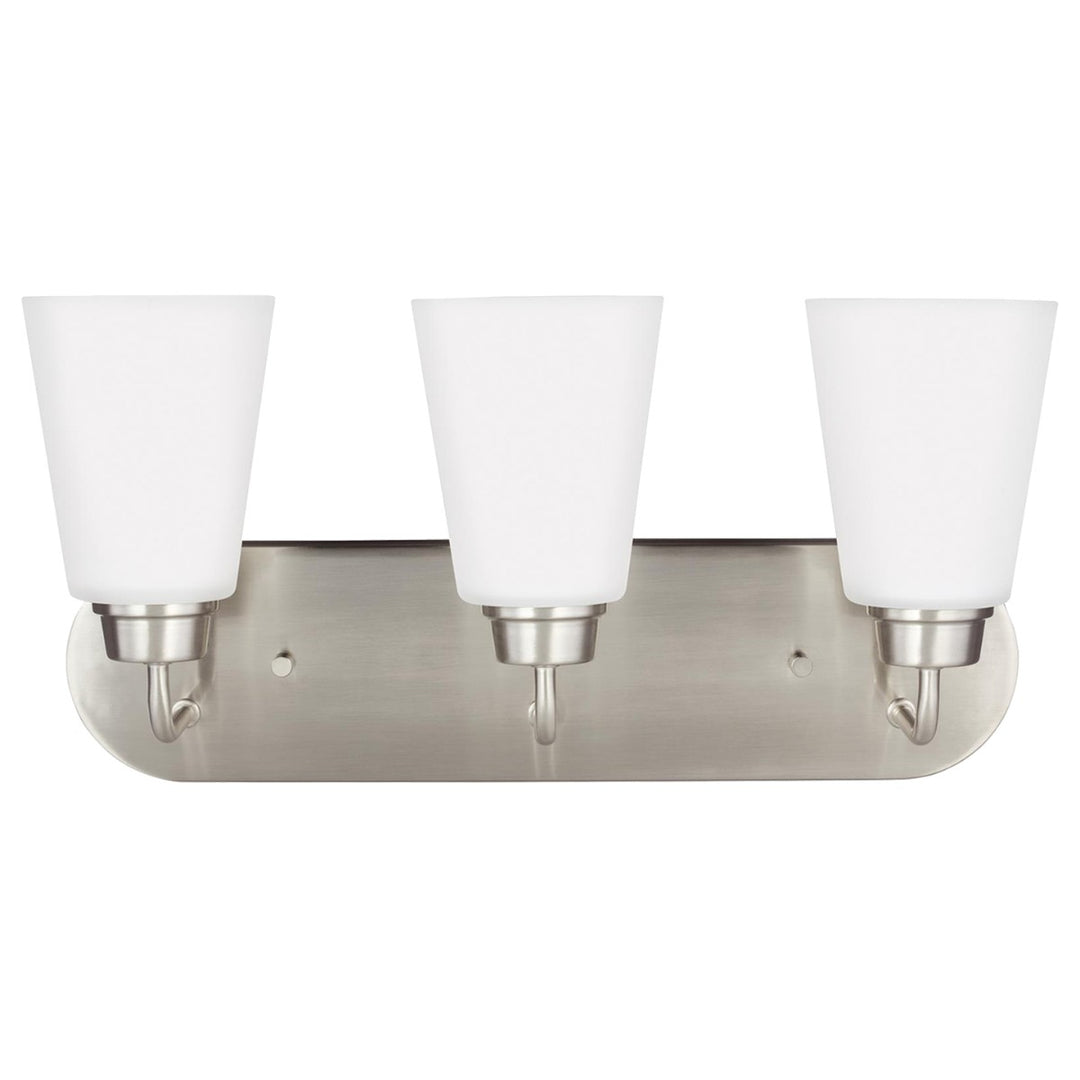 Kerrville Three Light Wall / Bath in Brushed Nickel - available from The Lighting Shoppe, trusted by Canadian homeowners
