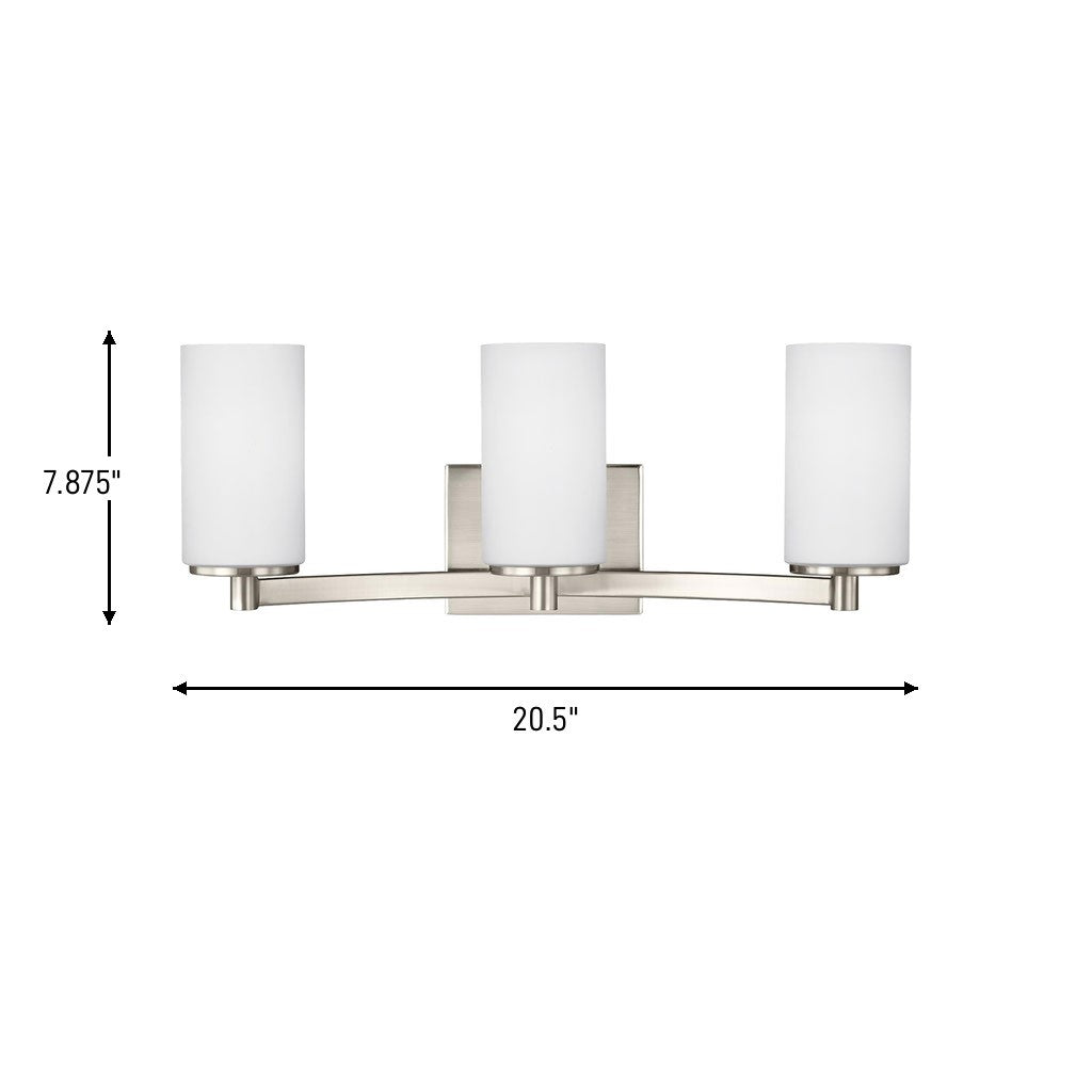 Generation Lighting Canada - 4439103EN3-962 - Three Light Wall / Bath - Hettinger - Brushed Nickel