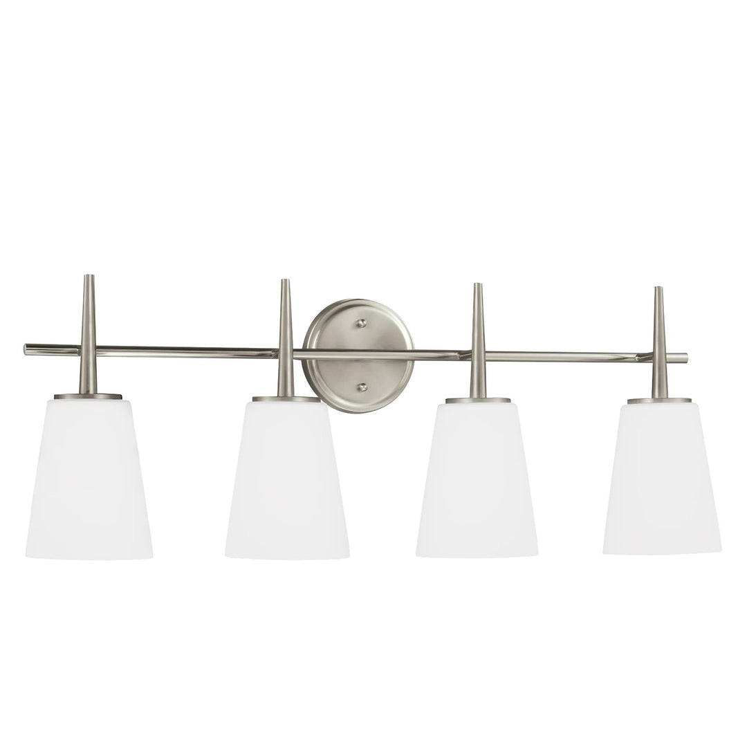 Driscoll Four Light Wall / Bath in Brushed Nickel - available from The Lighting Shoppe, trusted by Canadian homeowners