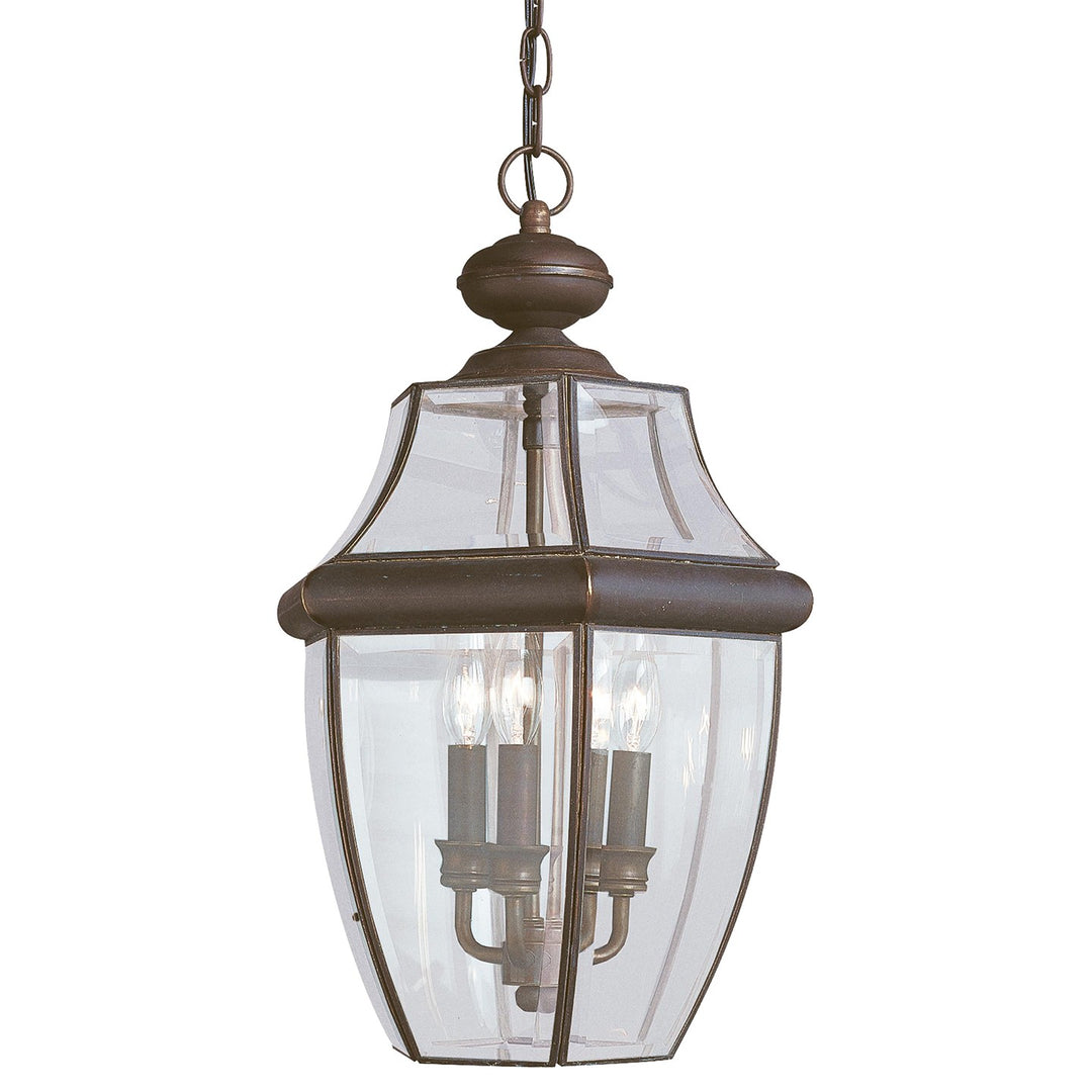 Lancaster Three Light Outdoor Pendant in Antique Bronze - available from The Lighting Shoppe, trusted by Canadian homeowners