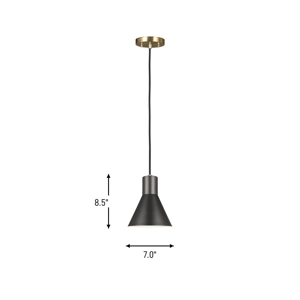 Generation Lighting Canada - 6141301EN3-848 - One Light Mini-Pendant - Towner - Satin Brass