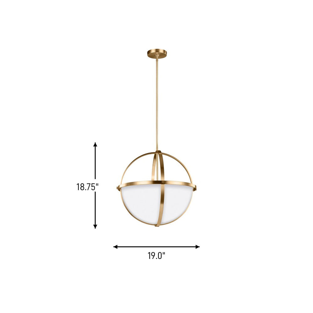 Generation Lighting Canada - 6624603-848 - Three Light Pendant - Alturas - Satin Brass