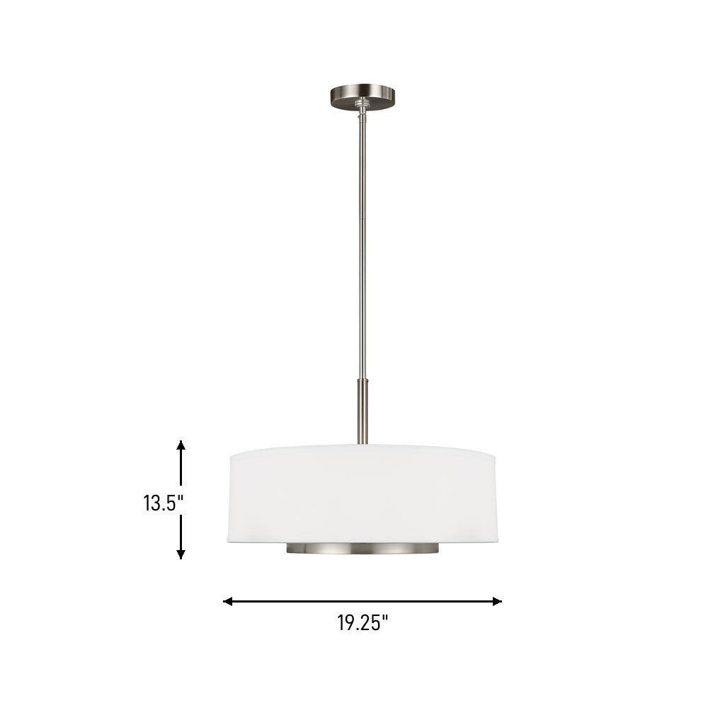 Generation Lighting Canada - 6628003EN3-962 - Three Light Pendant - Nance - Brushed Nickel