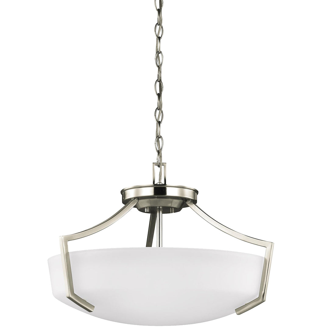 Generation Lighting Canada - 7724503EN3-962 - Three Light Semi-Flush Convertible Pendant - Hanford - Brushed Nickel