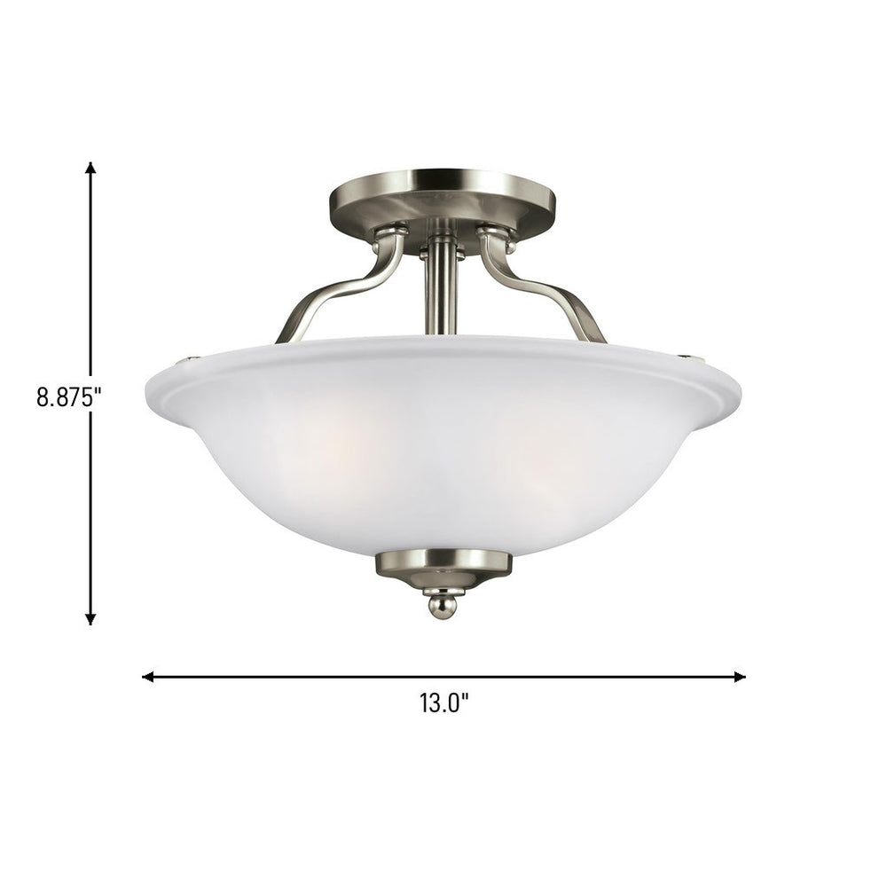 Generation Lighting Canada - 7739002-962 - Two Light Semi-Flush Mount - Emmons - Brushed Nickel
