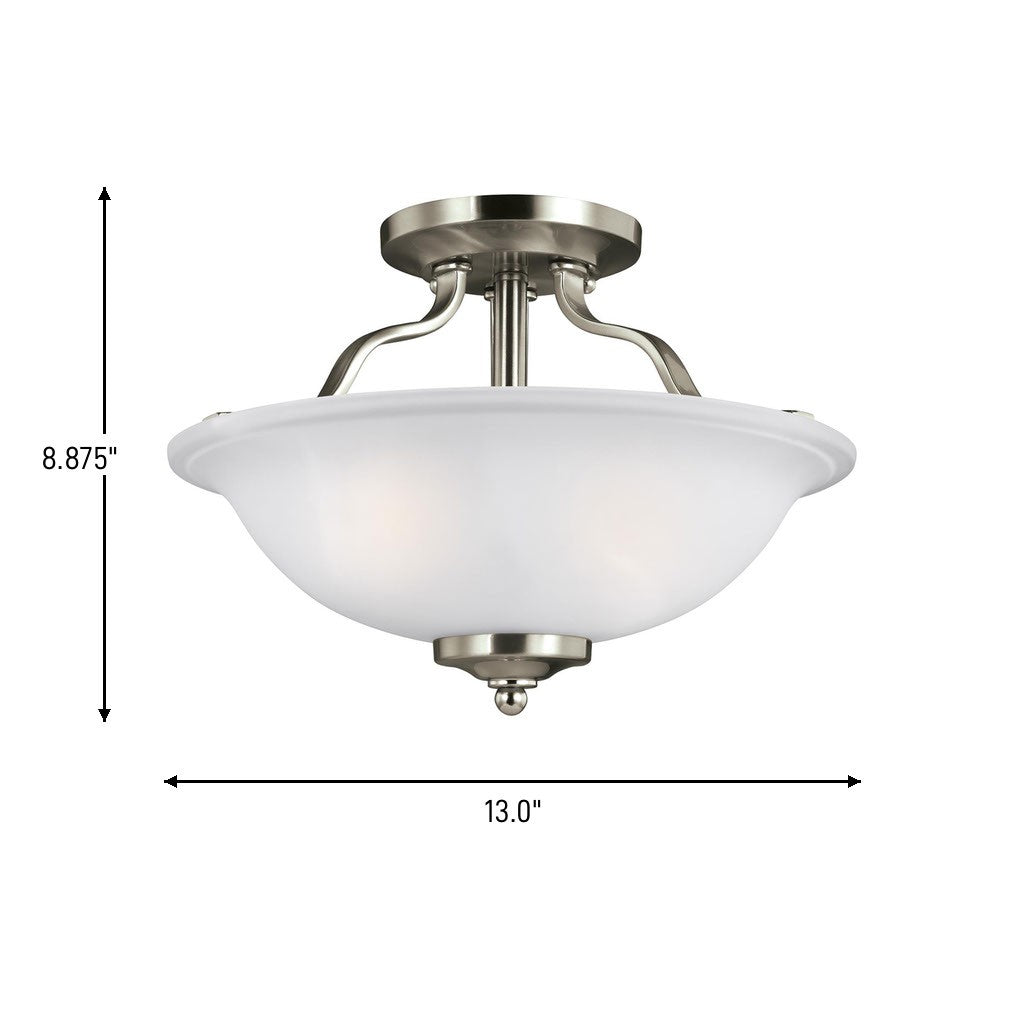 Generation Lighting Canada - 7739002-962 - Two Light Semi-Flush Mount - Emmons - Brushed Nickel