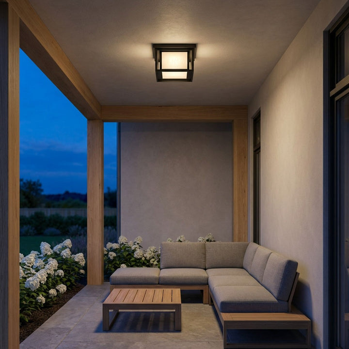 Generation Lighting Canada - 79039-12 - Two Light Outdoor Flush Mount - Hunnington - Black