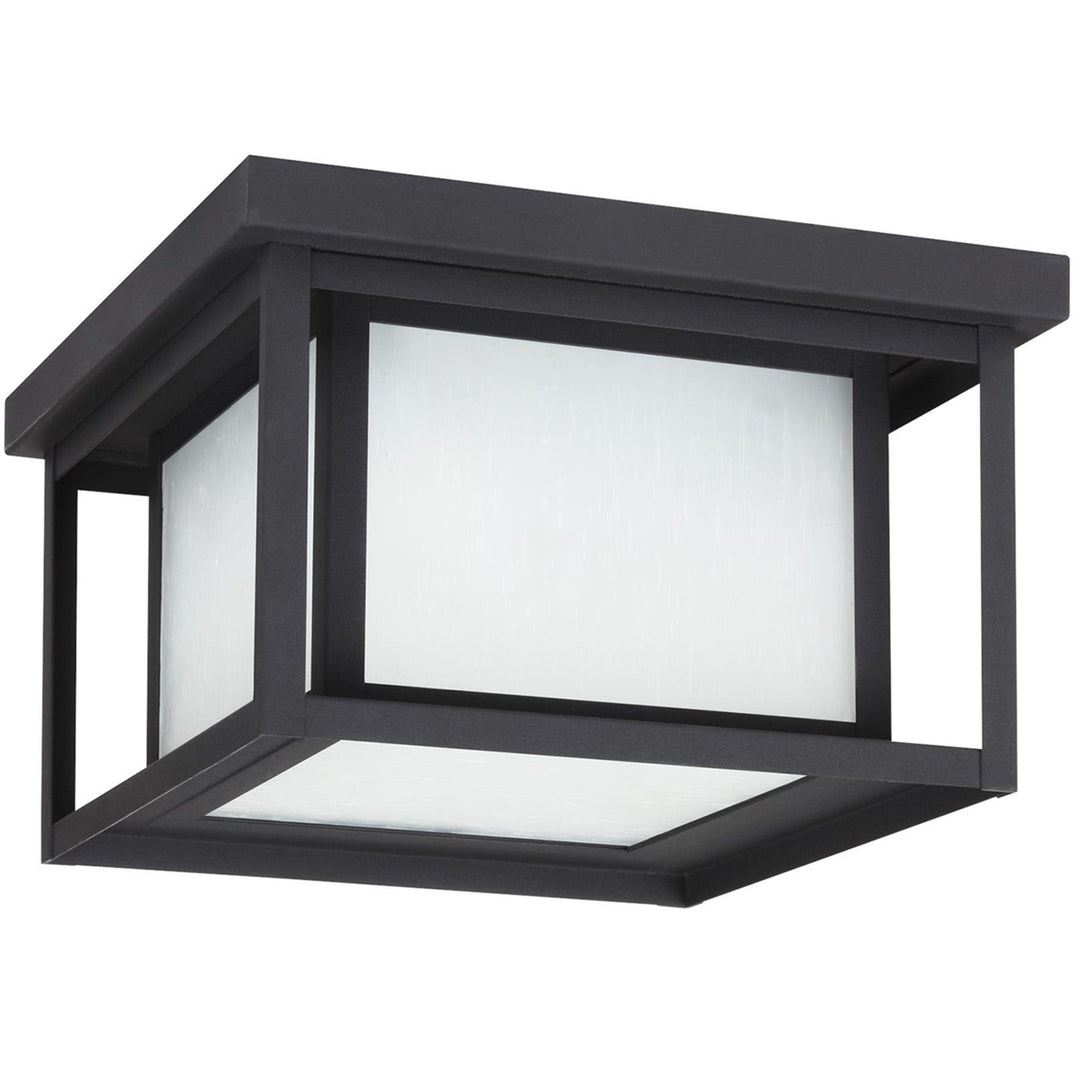 Hunnington Two Light Outdoor Flush Mount in Black - available from The Lighting Shoppe, trusted by Canadian homeowners
