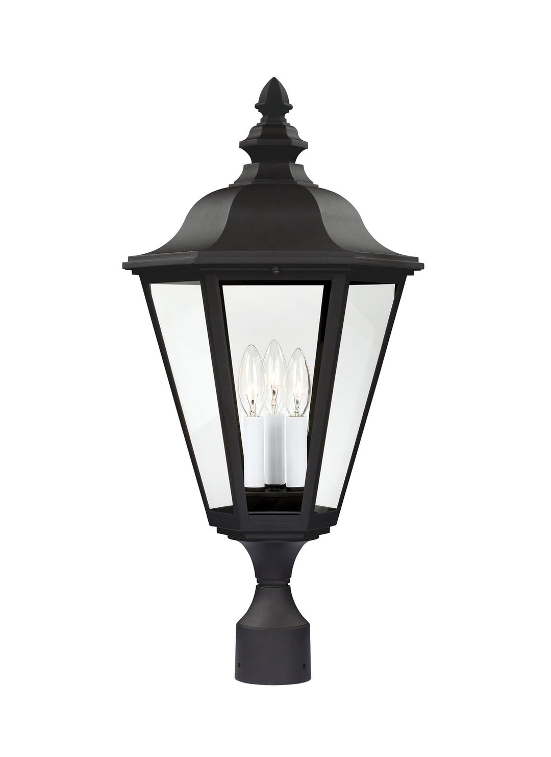 Brentwood Three Light Outdoor Post Lantern in Black - available from The Lighting Shoppe, trusted by Canadian homeowners