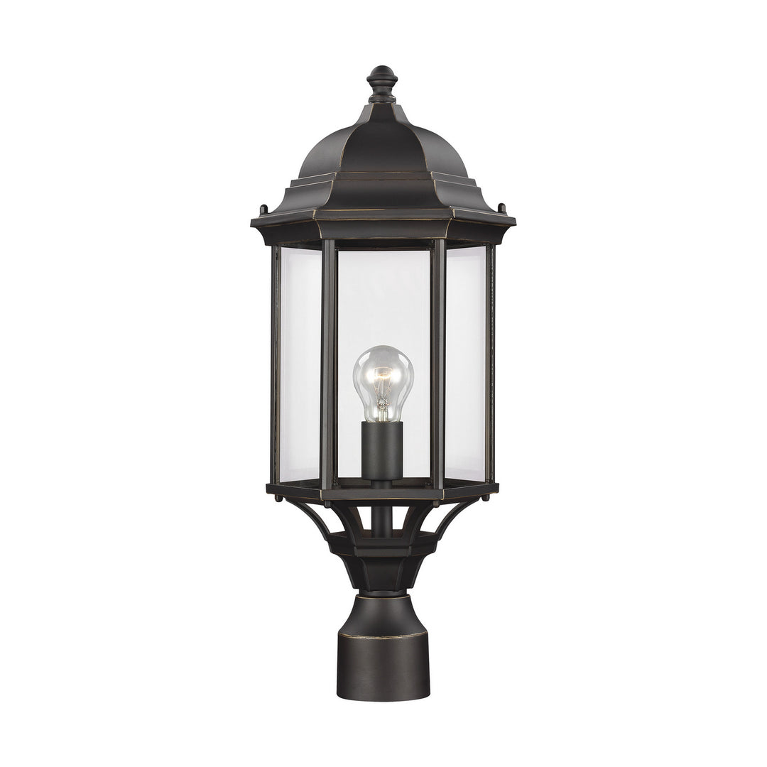 Sevier One Light Outdoor Post Lantern in Antique Bronze - available from The Lighting Shoppe, trusted by Canadian homeowners