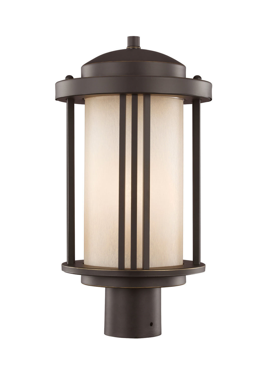Crowell One Light Outdoor Post Lantern in Antique Bronze - available from The Lighting Shoppe, trusted by Canadian homeowners