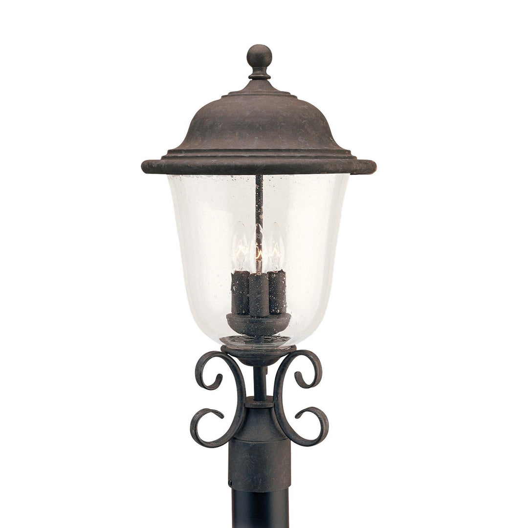 Trafalgar Three Light Outdoor Post Lantern in Oxidized Bronze - available from The Lighting Shoppe, trusted by Canadian homeowners