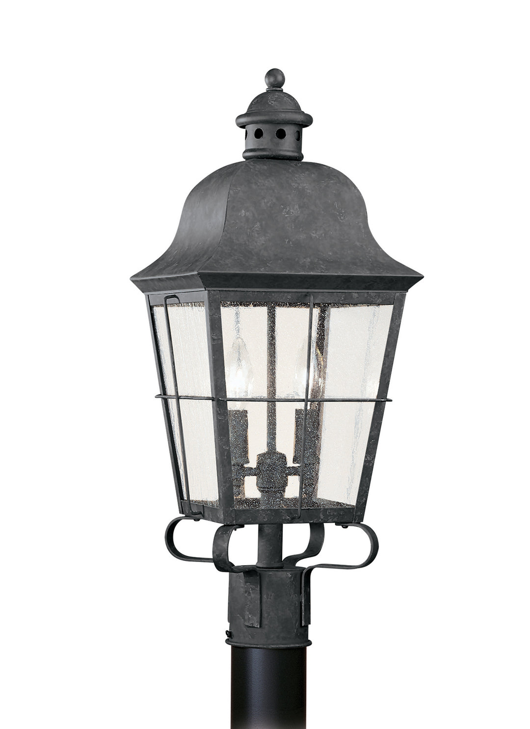 Chatham Two Light Outdoor Post Lantern in Oxidized Bronze - available from The Lighting Shoppe, trusted by Canadian homeowners