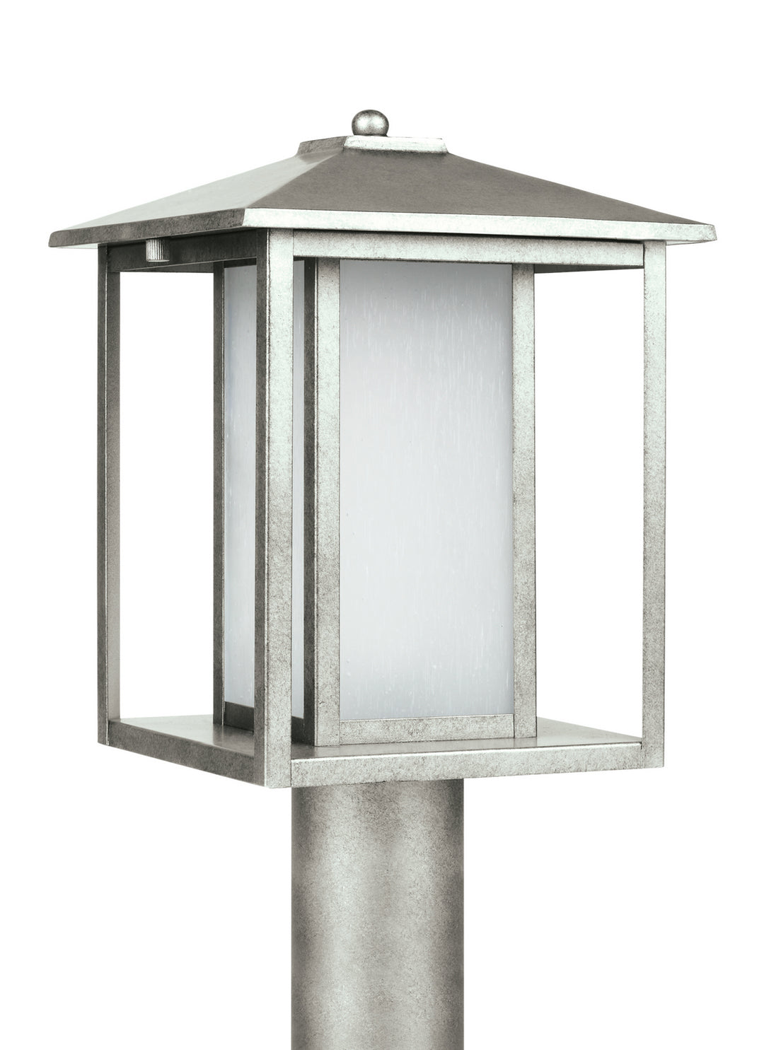 Hunnington One Light Outdoor Post Lantern in Weathered Pewter - available from The Lighting Shoppe, trusted by Canadian homeowners