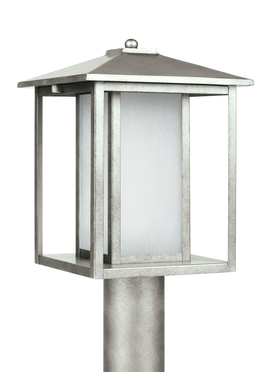 Hunnington One Light Outdoor Post Lantern in Weathered Pewter - available from The Lighting Shoppe, trusted by Canadian homeowners