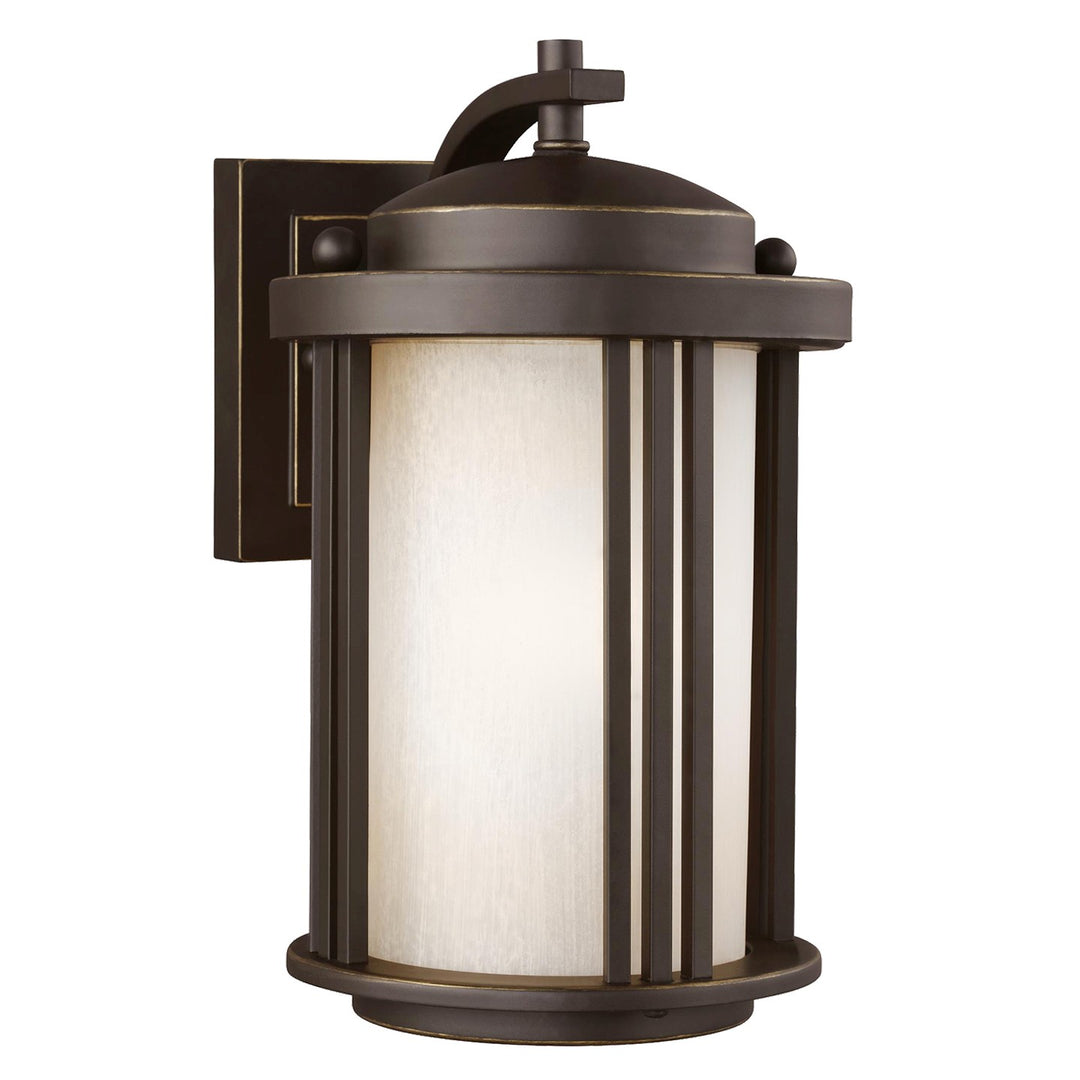 Crowell One Light Outdoor Wall Lantern in Antique Bronze - available from The Lighting Shoppe, trusted by Canadian homeowners