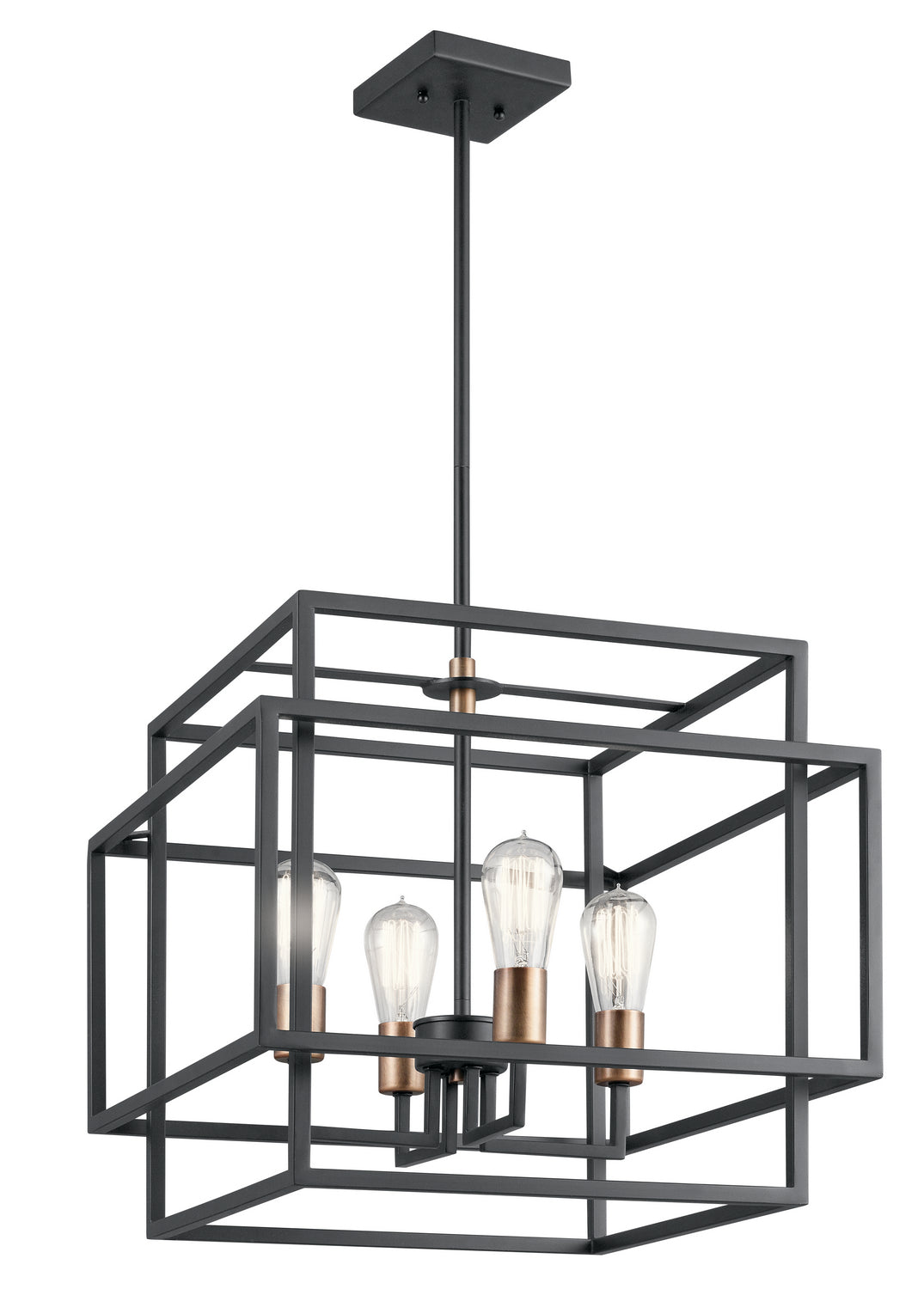 Kichler Canada - 43984BK - Four Light Pendant - Taubert - Black