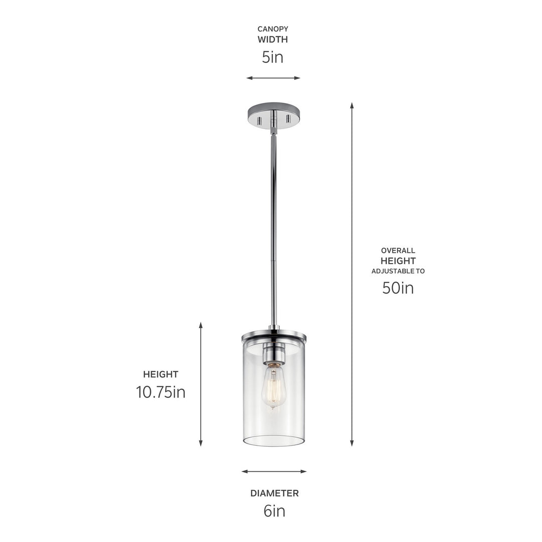 Kichler Canada - 43996CH - One Light Mini Pendant - Crosby - Chrome
