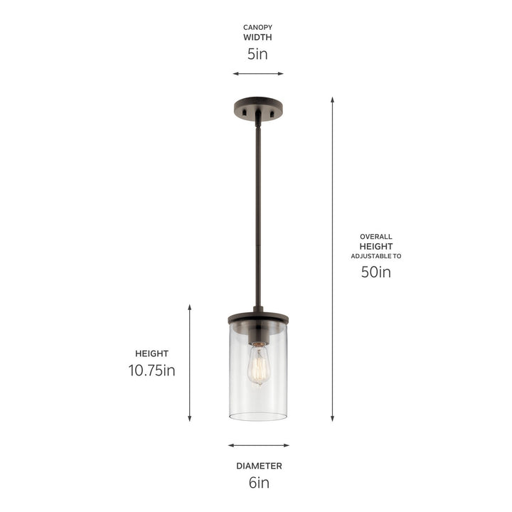 Kichler Canada - 43996OZ - One Light Mini Pendant - Crosby - Olde Bronze