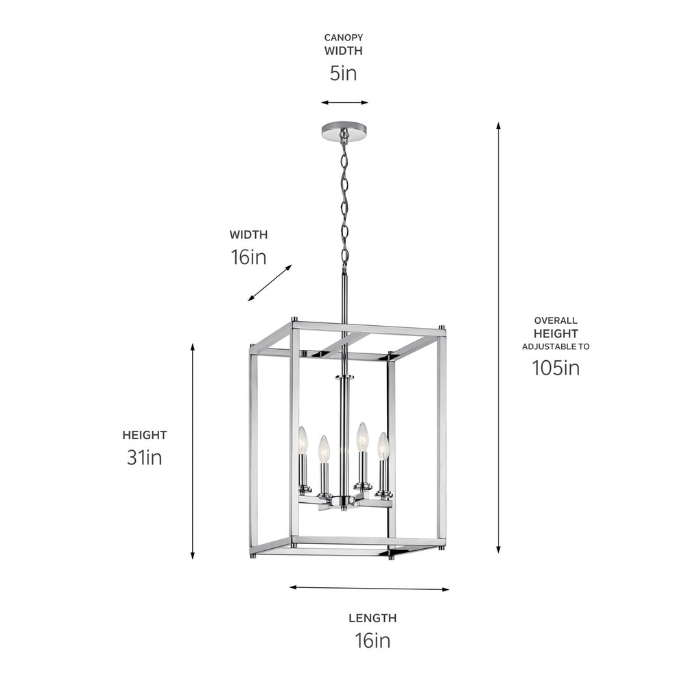 Kichler Canada - 43998CH - Four Light Foyer Pendant - Crosby - Chrome