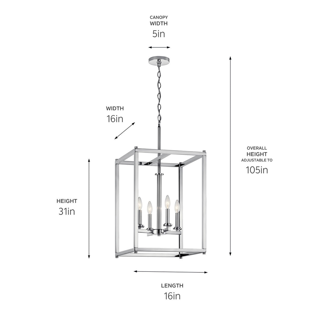 Kichler Canada - 43998CH - Four Light Foyer Pendant - Crosby - Chrome
