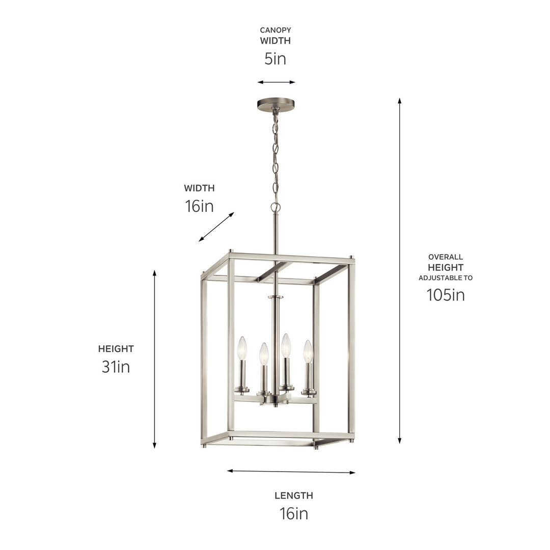 Kichler Canada - 43998NI - Four Light Foyer Pendant - Crosby - Brushed Nickel