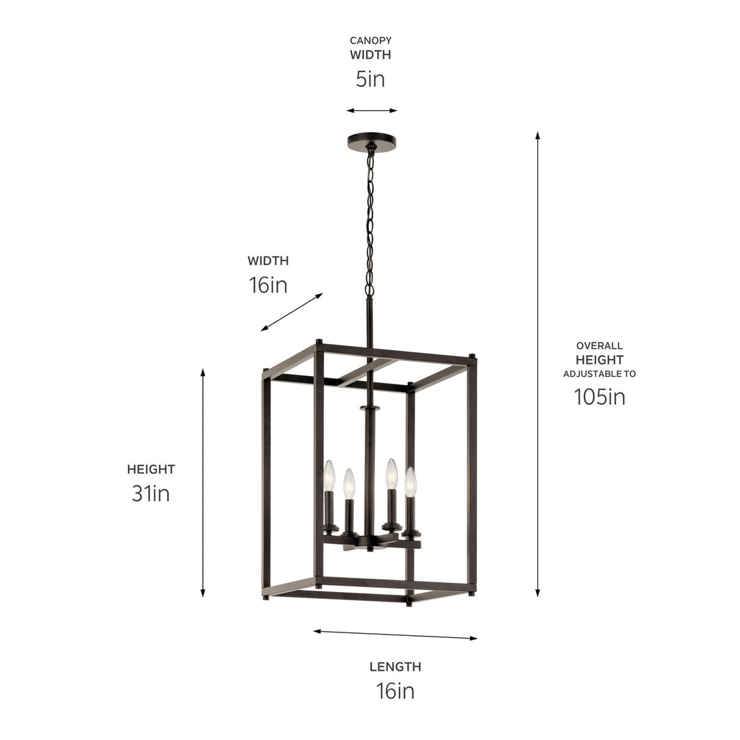 Kichler Canada - 43998OZ - Four Light Foyer Pendant - Crosby - Olde Bronze