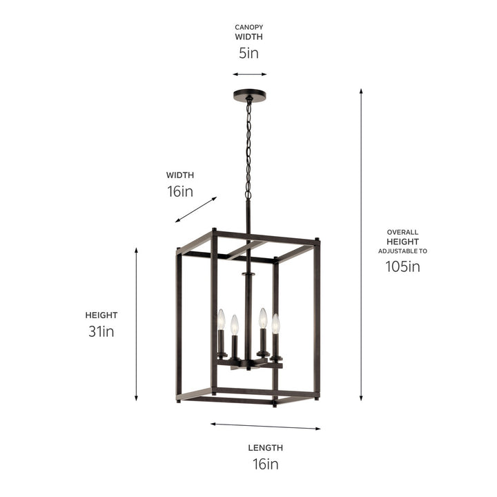 Kichler Canada - 43998OZ - Four Light Foyer Pendant - Crosby - Olde Bronze