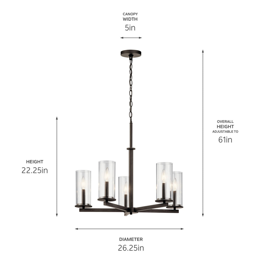 Kichler Canada - 43999OZ - Five Light Chandelier - Crosby - Olde Bronze