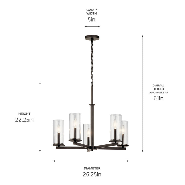 Kichler Canada - 43999OZ - Five Light Chandelier - Crosby - Olde Bronze