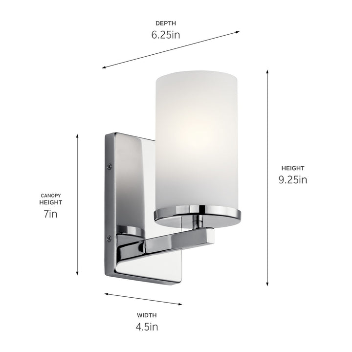 Kichler Canada - 45495CH - One Light Wall Sconce - Crosby - Chrome