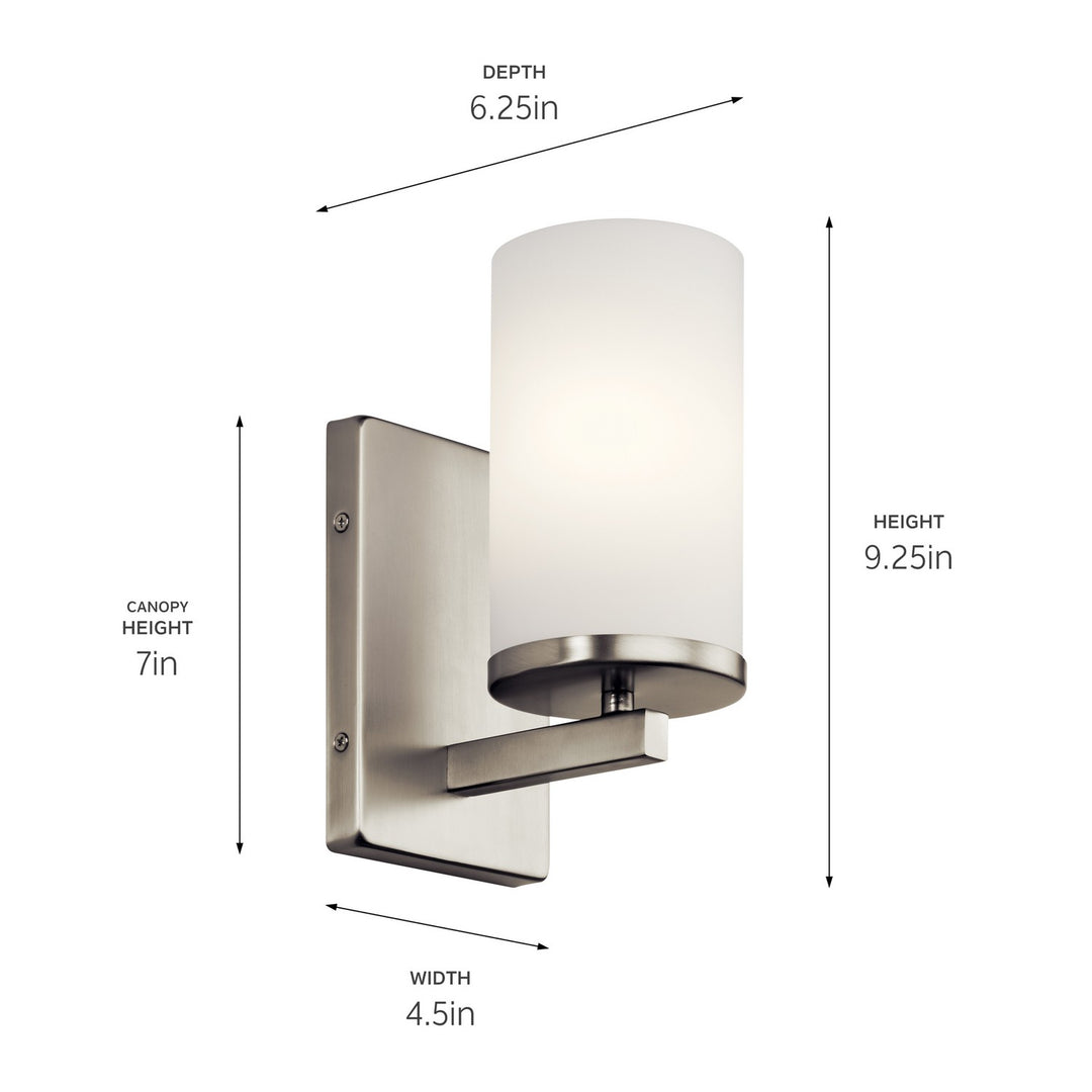 Kichler Canada - 45495NI - One Light Wall Sconce - Crosby - Brushed Nickel