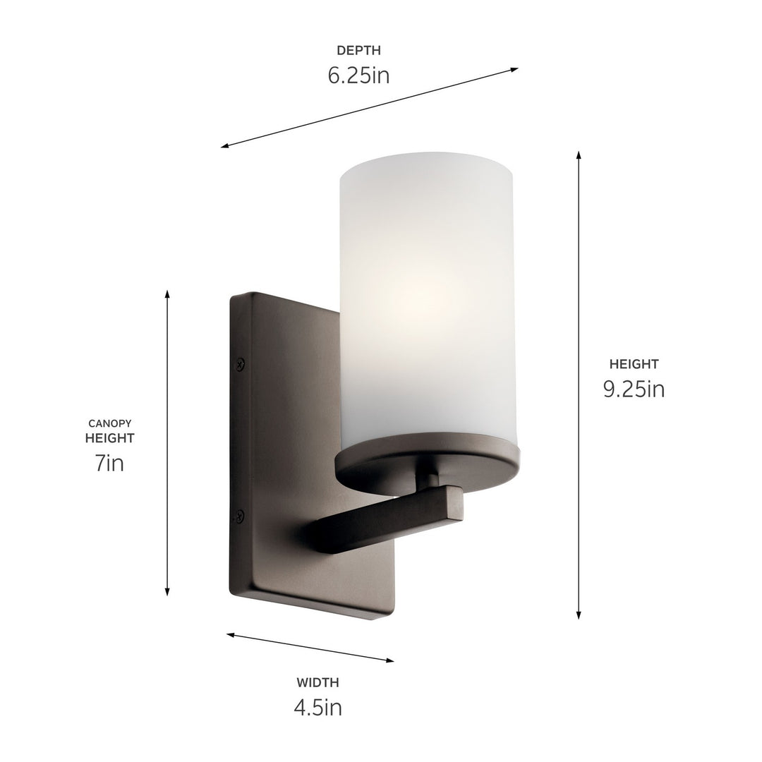Kichler Canada - 45495OZ - One Light Wall Sconce - Crosby - Olde Bronze