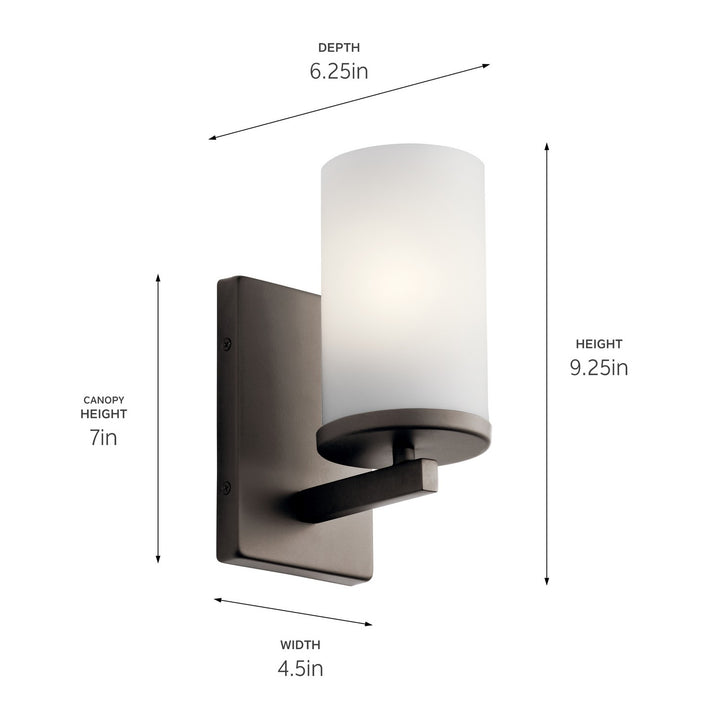 Kichler Canada - 45495OZ - One Light Wall Sconce - Crosby - Olde Bronze