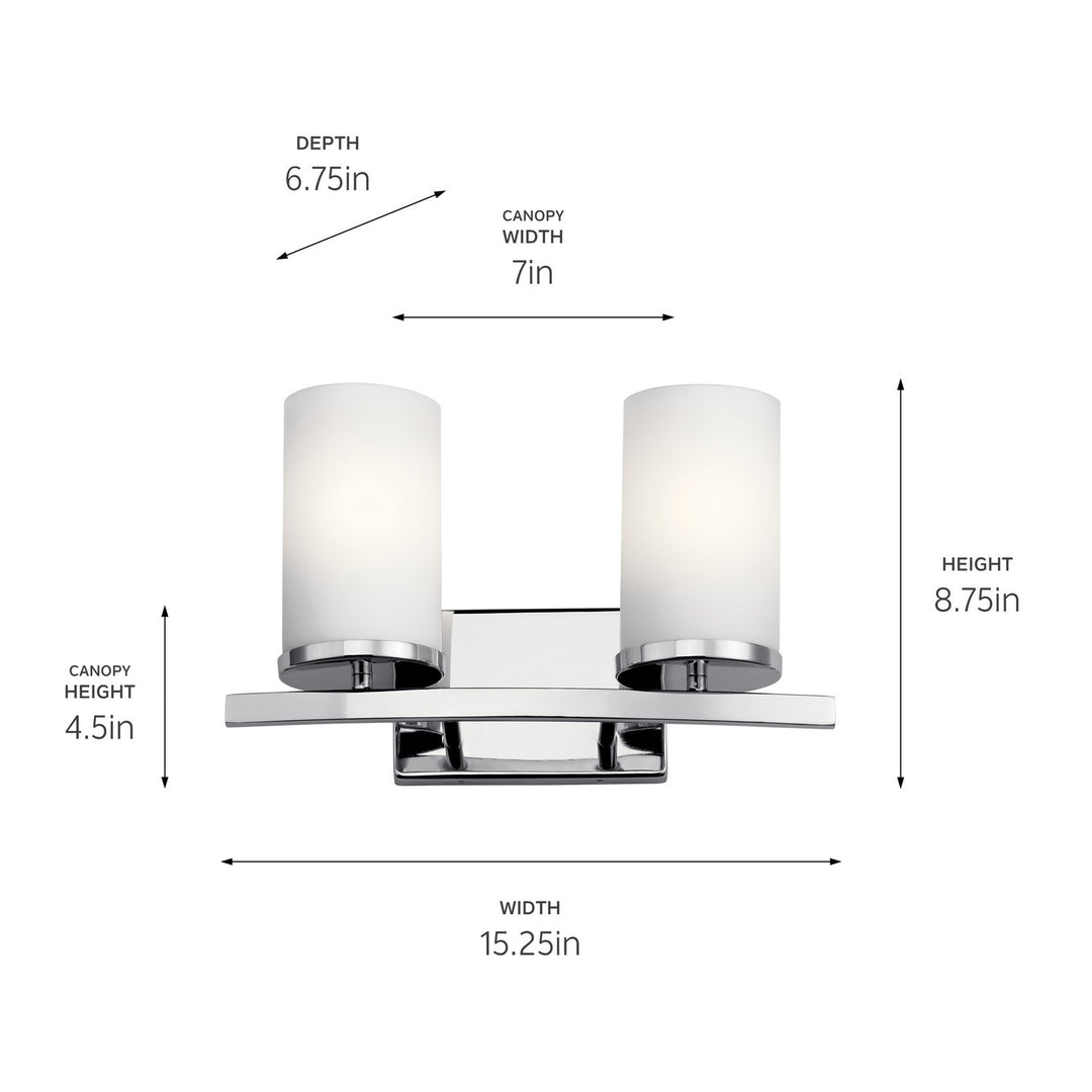 Kichler Canada - 45496CH - Two Light Bath - Crosby - Chrome