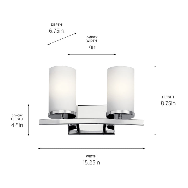 Kichler Canada - 45496CH - Two Light Bath - Crosby - Chrome