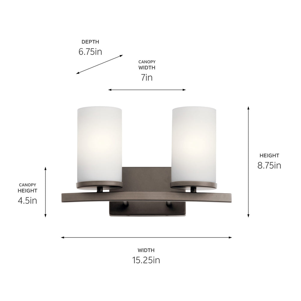 Kichler Canada - 45496OZ - Two Light Bath - Crosby - Olde Bronze