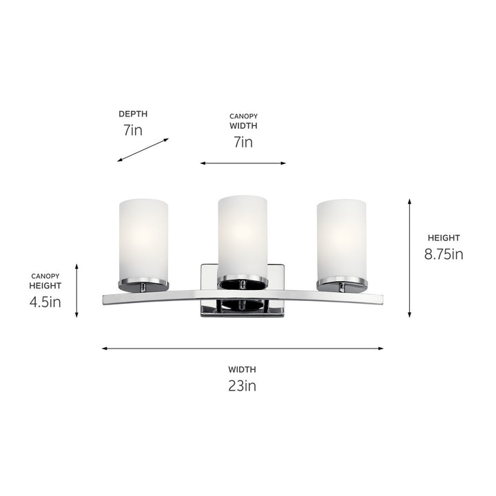 Kichler Canada - 45497CH - Three Light Bath - Crosby - Chrome