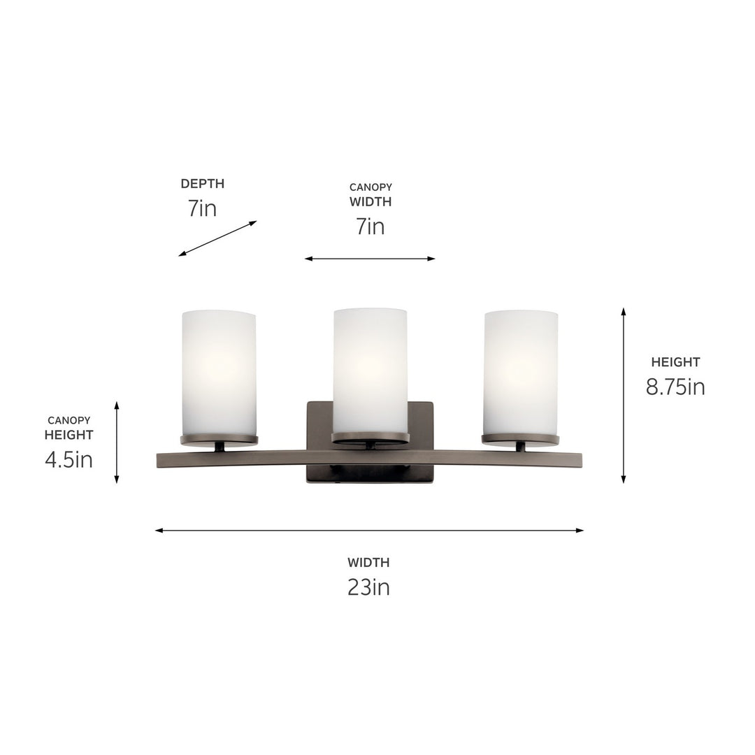 Kichler Canada - 45497OZ - Three Light Bath - Crosby - Olde Bronze