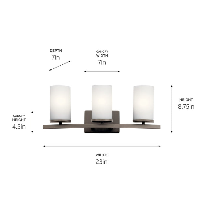 Kichler Canada - 45497OZ - Three Light Bath - Crosby - Olde Bronze