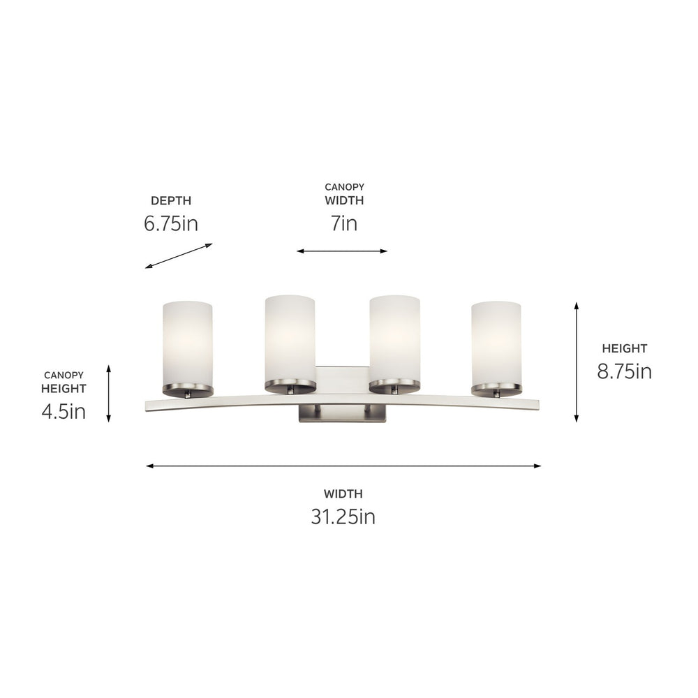 Kichler Canada - 45498NI - Four Light Bath - Crosby - Brushed Nickel